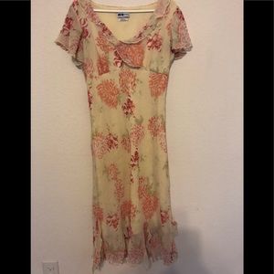 Yellow, Coral with green floral dress